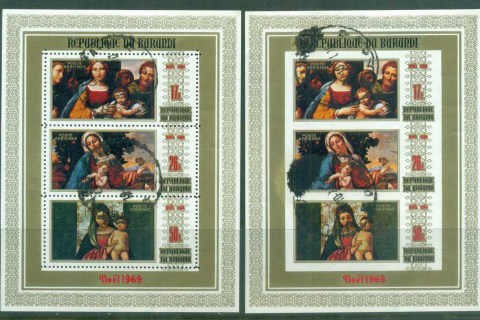 Burundi-1969 Xmas, Perf & IMPERF MS