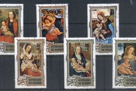 Burundi-1974 Xmas, Paintings, Madonna, Surch