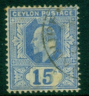 Ceylon-1903-05-KEVII-Portrait-15c-ultramarine-FU