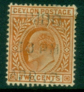 Ceylon-1903-05-KEVII-Portrait-2c-orange-brown-FU