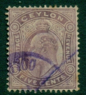 Ceylon-1903-05-KEVII-Portrait-5c-dull-lilac-FU