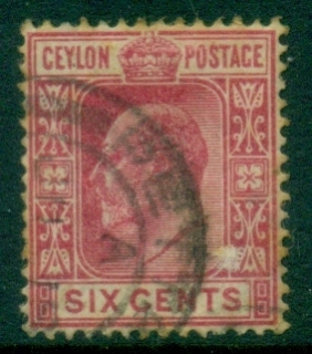 Ceylon-1903-05-KEVII-Portrait-6c-carmine-rose-FU