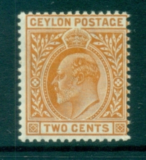 Ceylon-1904-10-KEVII-2c-orange-brown-MLH-lot82434