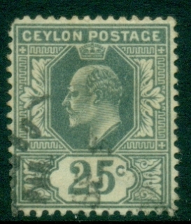 Ceylon-1904-10-KEVII-Portrait-25c-slate