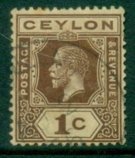 Ceylon-1912-25-KGV-Portrait-1c-deep-brown-FU