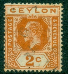 Ceylon-1912-25-KGV-Portrait-2c-brown-orange-FU