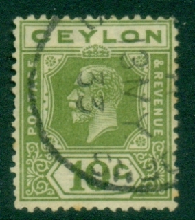 Ceylon-1921-33-KGV-Portrait-10c-olive-green-FU