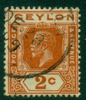 Ceylon-1921-33-KGV-Portrait-2c-brown-orange-FU