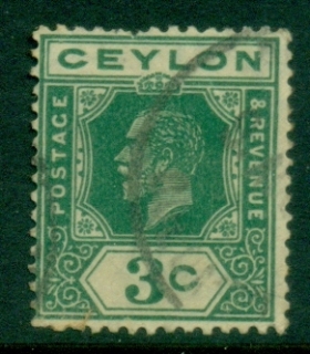 Ceylon-1921-33-KGV-Portrait-3c-green-FU