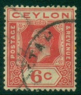 Ceylon-1921-33-KGV-Portrait-6c-carmine-FU