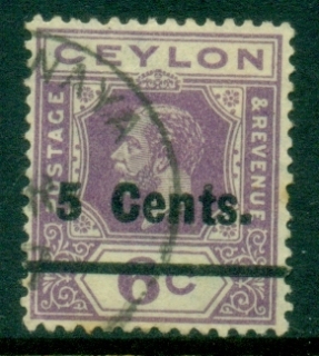 Ceylon-1926-KGV-Portrait-5c-on-6c-violet-FU