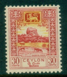 Ceylon-1950-Pictorial-30c-Sigiriya-MLH