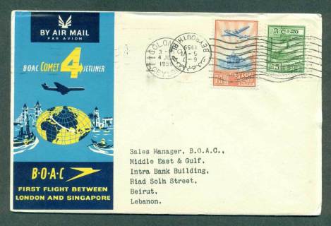 Ceylon-1959-First-Flight-BOAC-London-Singapore-4-Jun-59-lot42616