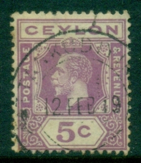Ceylon-1912-25-KGV-Portrait-5c-red-violet