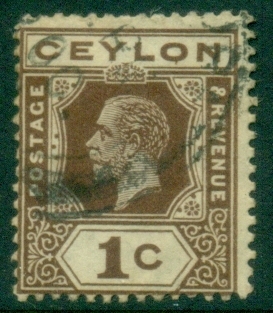 Ceylon-1921-33-KGV-Portrait-1c-deep-brown