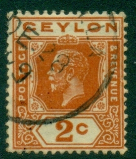 Ceylon-1921-33-KGV-Portrait-2c-brown-orange