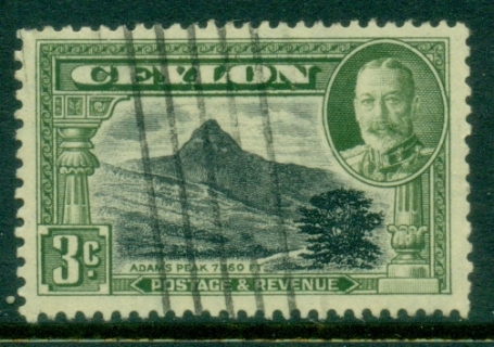 Ceylon-1935-36-KGV-Pictorial-3c-Adams-peak