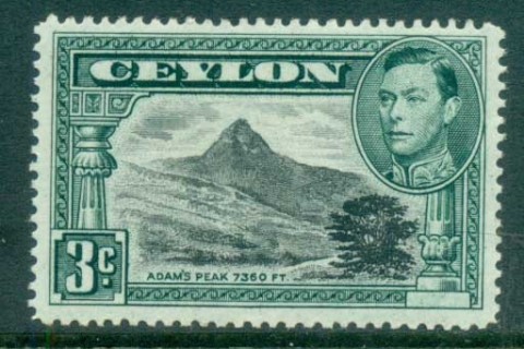 Ceylon-1938-52-KGVI-Pictorial-3c-Adams-Peak-Perf-14