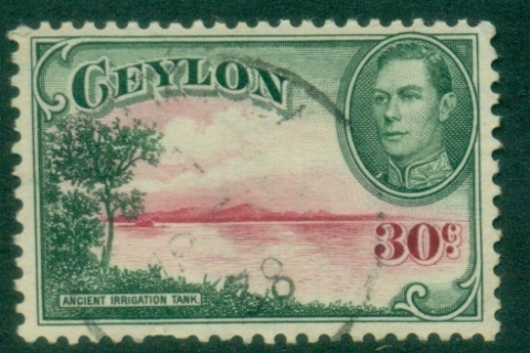 Ceylon-1938-52-KGVI-Pictorial-30c-Ancient-Irrigation-Tank