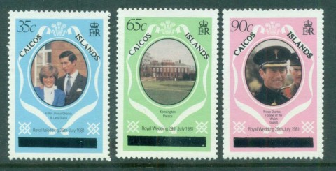 Caicos-Is-1981-Royal-Wedding-Charles-Diana-Uppercase-letters-MUH