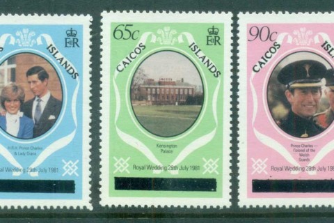 Caicos-Is-1981-Royal-Wedding-Charles-Diana-Uppercase-letters-MUH