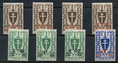 Cameroun 1946 Cross of Lorraine Surcharges