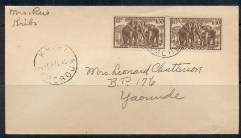 Cameroun 1948 Elephants 1f50 pr cover