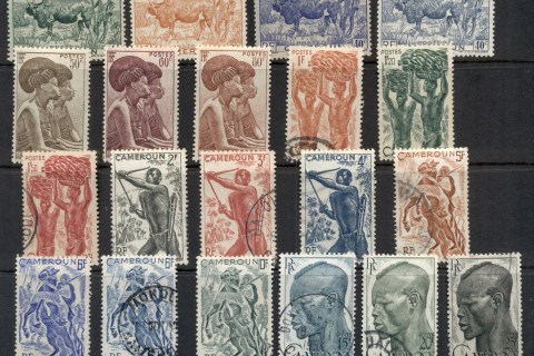 Cameroun 1946 Pictorials Asst, no 3fr red-brown