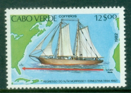 Cape-Verde-1982-Return-of-Barque-Morrissey-Ernestina-MUH
