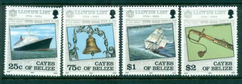 Cayes-of-Belize-1984-Lloyds-List-250th-Anniversary-Ships-MUH