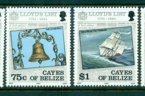 Cayes-of-Belize-1984-Lloyds-List-250th-Anniversary-Ships-MUH