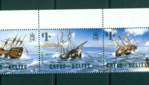 Cayes-of-Belize-1985-Shipwercks-Str-label-folded-MLH-lot80897