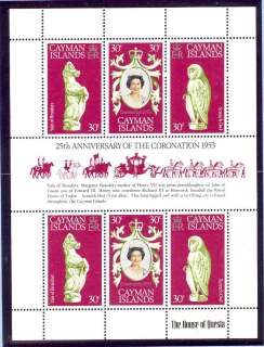 Cayman-is-1978 QEII Coronation 25th Anniversary Sheetlet