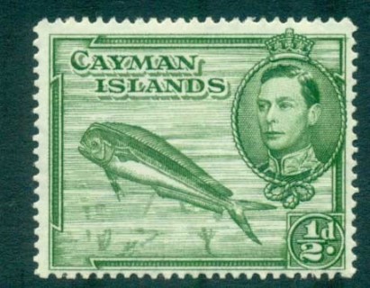 Cayman-Is-1938-43-1-2d-Dolphin-Fish-Perf-14-MLH-lot72651