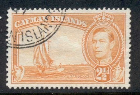 Cayman-Is-1947-KGVI-Pictorial-2-5d-Cayman-Schooner-orange-FU