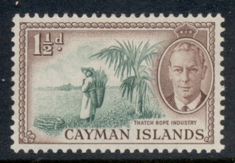 Cayman-Is-1950-KGVI-Pictorial-1-5d-Thatch-Rope-Industry-MLH