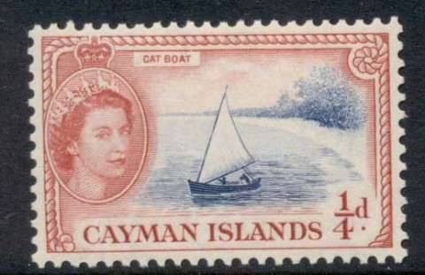 Cayman-Is-1953-59-QEII-Pictorial-0-25d-Cat-Boat-MUH