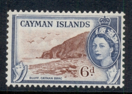 Cayman-Is-1953-59-QEII-Pictorial-6d-Bluff-Cayman-Brac-MLH