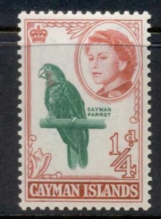 Cayman-Is-1962-QEII-Pictorial-0-25d-Cayman-parrot-MUH