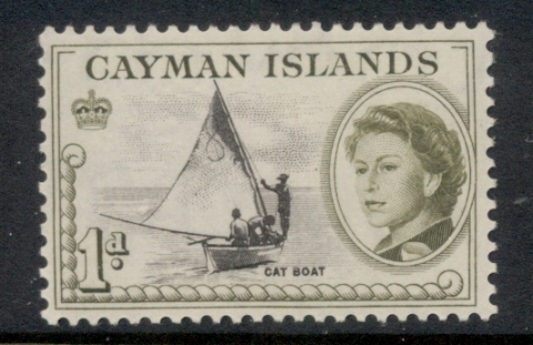 Cayman-Is-1962-QEII-Pictorial-1d-Cat-Boat-MUH