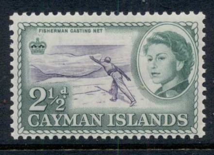 Cayman-Is-1962-QEII-Pictorial-2-5d-Fisherman-casting-Net-MLH