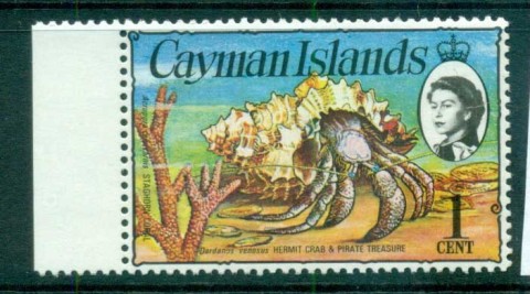 Cayman-Is-1974-75-1c-Hermit-Crab-Defin-MUH-lot72529