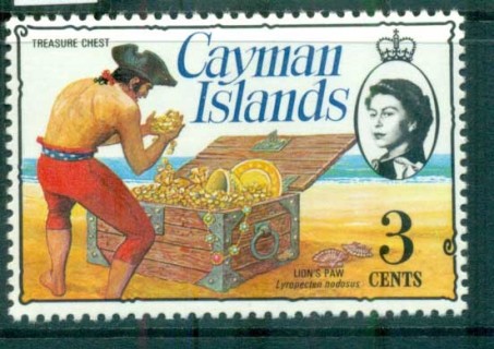 Cayman-Is-1974-75-3c-Pirate-Treasure-Chest-Defin-MUH-lot72533