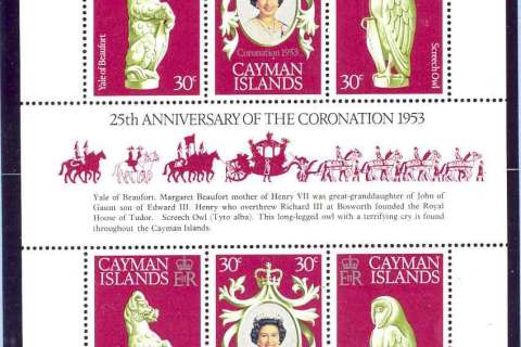 Cayman-is-1978 QEII Coronation 25th Anniversary Sheetlet