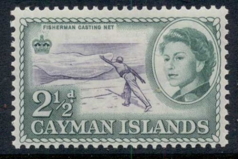 Cayman-Is-1962-QEII-Pictorial-2-5d-Fisherman-casting-Net-MLH