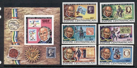 Central African Republic 1979 Sir Rowland Hill Death Centenary + MS IMPERF