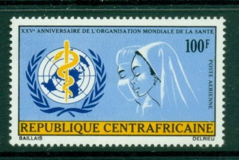 Central African Republic 1973 WHO 25th Anniv.