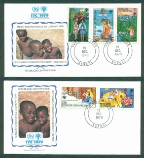 Central African Republic 1979 IYC International Year of the Child  (II) 2x FDC