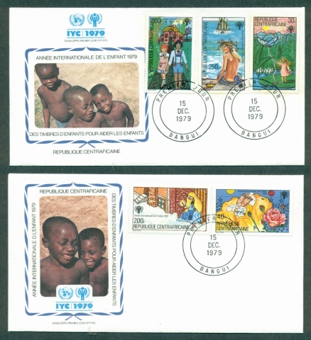 Central African Republic 1979 IYC International Year of the Child (II) 2x FDC