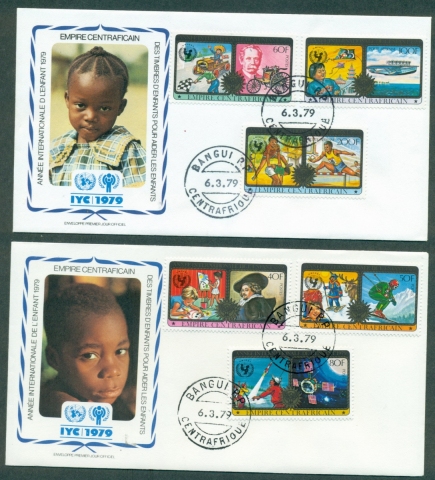 Central African Republic 1979 IYC International Year of the Child (I) 2x FDC
